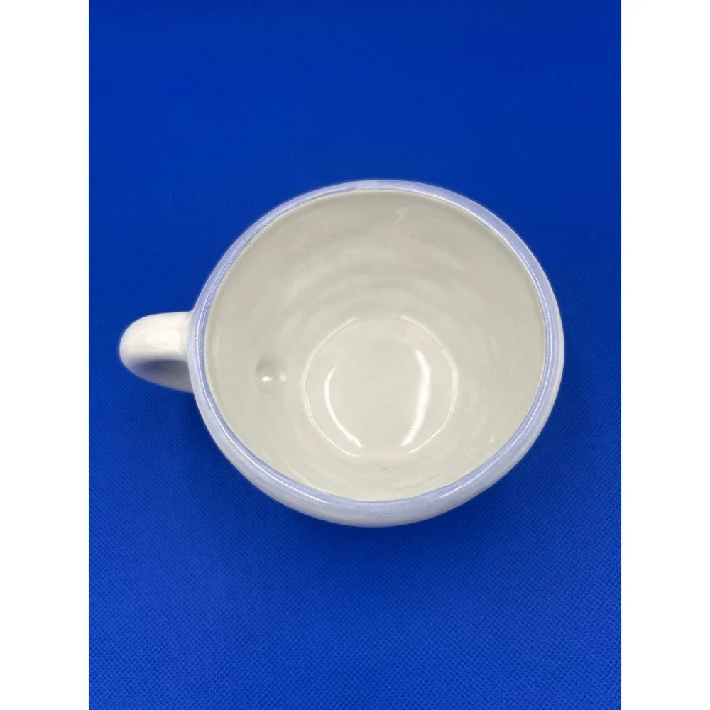 RARE Pfaltzgraff Basketweave Blue Floral Stoneware Cup Mug Vintage USA‎